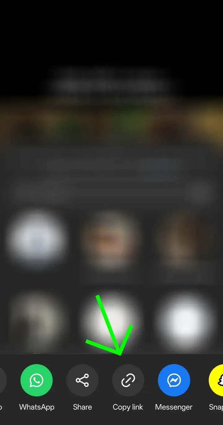 Copy Instagram reel link from mobile app