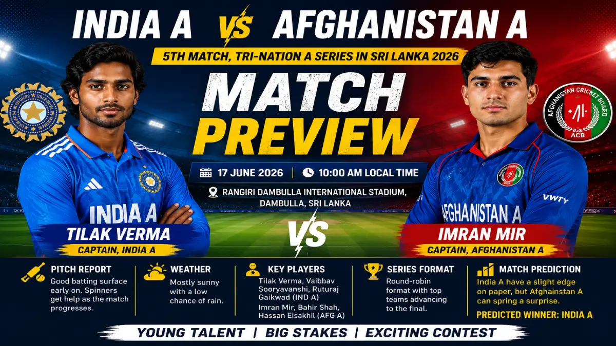 India A vs Afghanistan A Match Preview 2026
